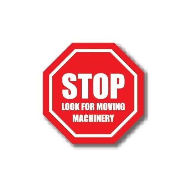 Ergomat 17in OCTAGON SIGNS - Stop Look for Moving Machinery DSV-SIGN 289 #4030 -UEN - main